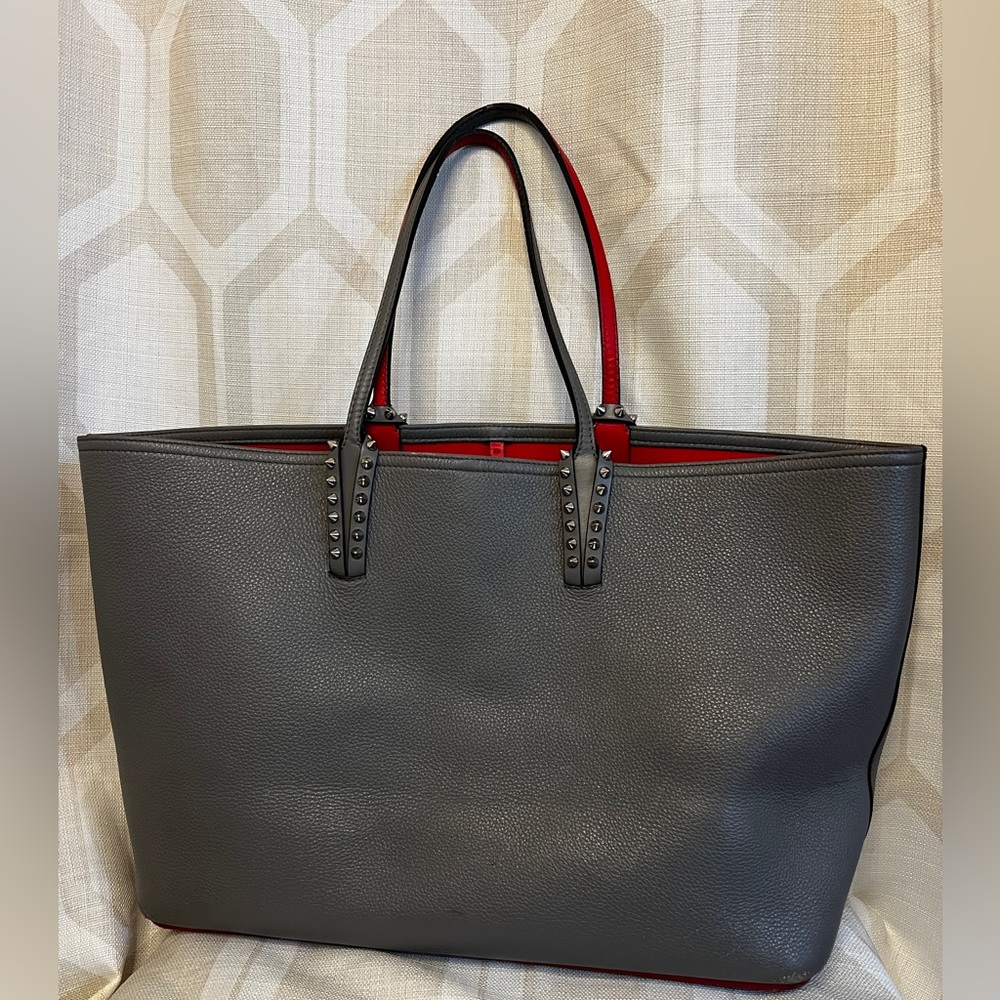 CHRISTIAN LOUBOUTIN
Cabata large dark grey leather tote bag